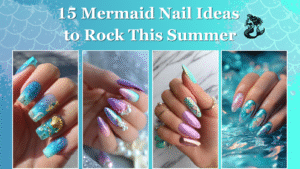 mermaid nails with scale accents