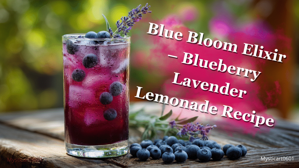 Blue Bloom – blueberry lavender lemonade recipe cover image with text overlay, perfect for Pinterest and blog post use