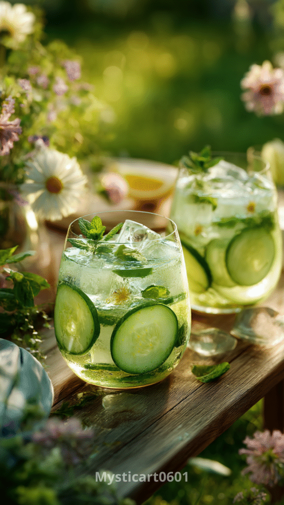 Refreshing cucumber mint lemonade