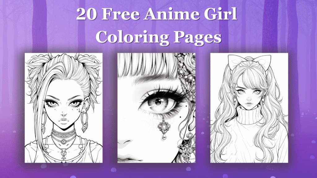 Free Anime girl coloring page