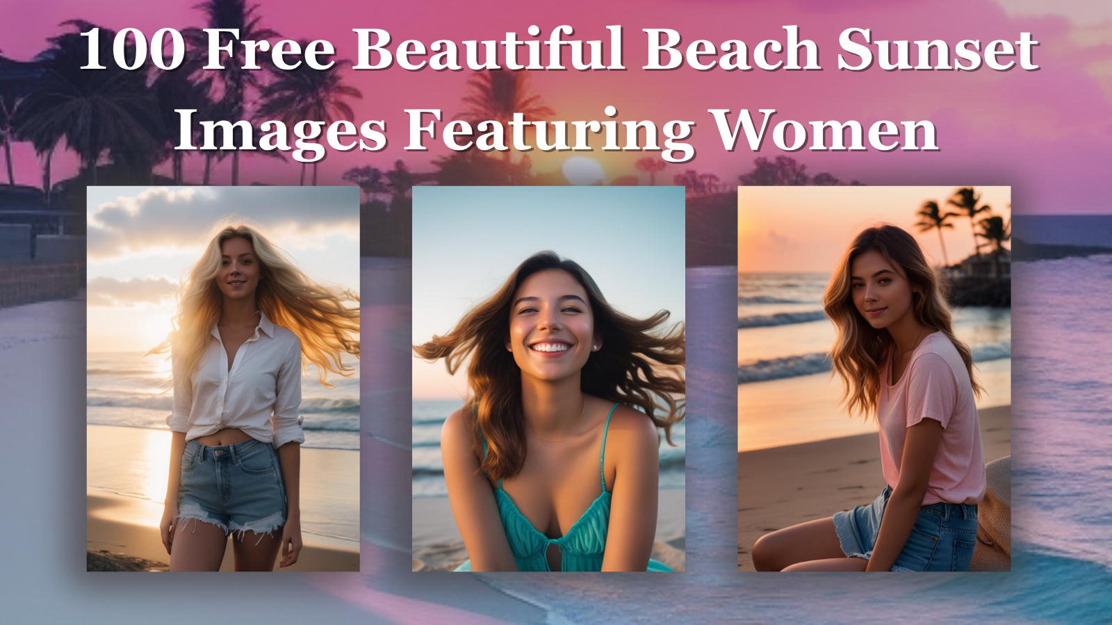100 Free Beautiful Beach Sunset Images Featuring Women