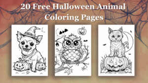 20 Free Halloween Animal Coloring Pages